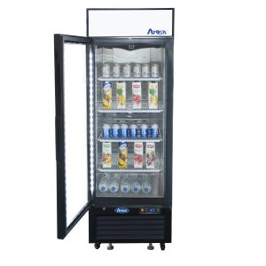 MCF8720GR — 27"-Wide One (1) Glass Swing-Door Black Cabinet Bottom-Mount Freezer, Right-Hinged