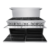 AGR-10B 60" Range 10-Burner with (2) 26" Wide Ovens, Gas