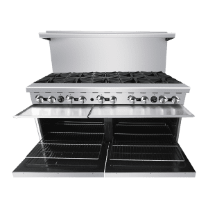 AGR-10B 60" Range 10-Burner with (2) 26" Wide Ovens, Gas