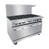 AGR-10B 60" Range 10-Burner with (2) 26" Wide Ovens, Gas
