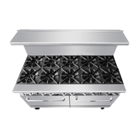 AGR-10B 60" Range 10-Burner with (2) 26" Wide Ovens, Gas