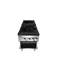 ATSP-18-2 18" Wide Heavy-Duty Stainless-Steel Stock Pot Stove, Gas, Double-Burner