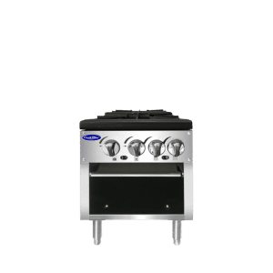 ATSP-18-2L 18" Wide Heavy-Duty Stainless-Steel Stock Pot Stove, Gas, Double-Burner, Low Version