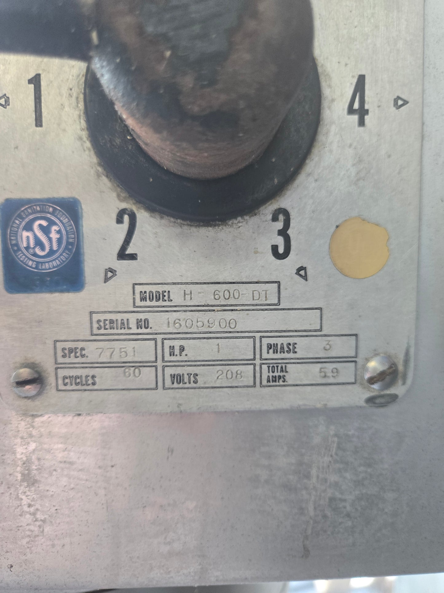 USED Hobart H600-DT 60-Gallon All-Stainless All-Purpose Mixer, 208v/60Hz/3Ph