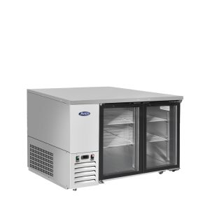 MBB48GGR — 48″ 2-Door Back Bar Cooler with Glass Door, Stainless Steel