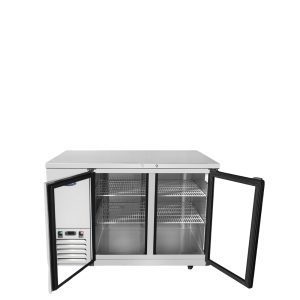 MBB48GGR — 48″ 2-Door Back Bar Cooler with Glass Door, Stainless Steel