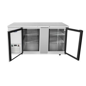 MBB69GGR — 69″ 2-Door Back Bar Cooler with Glass Door, Stainless Steel