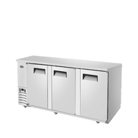 MBB90GR — 90″ 3-Door Back Bar Cooler with Solid Door, Stainless Steel