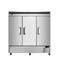 MBF8508GR — 82"-Wide Bottom Mount Solid Three-Door Reach-in S/S Refrigerator