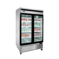 MCF8703ES — 55"-Wide  Two (2) Glass Swing-Door S/S Bottom-Mount Merchandiser Freezer