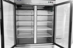 MCF8703ES — 55"-Wide  Two (2) Glass Swing-Door S/S Bottom-Mount Merchandiser Freezer