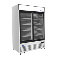 MCF8709GR — 55"-Wide  Two (2) Glass Sliding-Door S/S Bottom-Mount Merchandiser Refrigerator