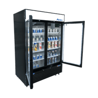 MCF8721ES — 54"-Wide (2) Glass Swing-Door Black Cabinet Bottom-Mount  Freezer