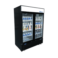 MCF8721ES — 54"-Wide (2) Glass Swing-Door Black Cabinet Bottom-Mount  Freezer