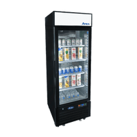 MCF8722GR — 27"-Wide  One (1) Glass-Door Black Cabinet Bottom-Mount Merchandiser Refrigerator, Right-Hinged