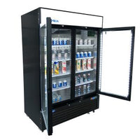 MCF8732GR — 40"-Wide  One (2) Glass Swing-Door Black Cabinet Bottom-Mount Merchandiser Freezer