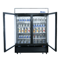 MCF8733GR — 40"-Wide  Two (2) Glass-Door Black Cabinet Bottom-Mount Merchandiser Refrigerator