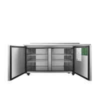 MGF67GR - 67" Double-Door Stainless Steel Worktop Refrigerator with Backsplash, Side-Mount