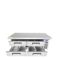 MGF8453GR — 72" Four-Drawer Stainless Steel Chef Base Refrigerator