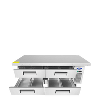 MGF8454GR — 76" Four-Drawer Stainless Steel Chef Base Refrigerator