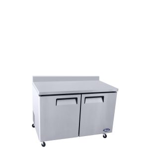 MGF8409GR — 48" Double-door Stainless Steel Worktop Refrigerator with Backsplash