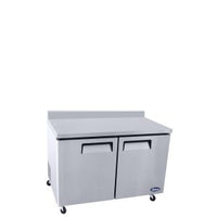 MGF8409GR — 48" Double-door Stainless Steel Worktop Refrigerator with Backsplash