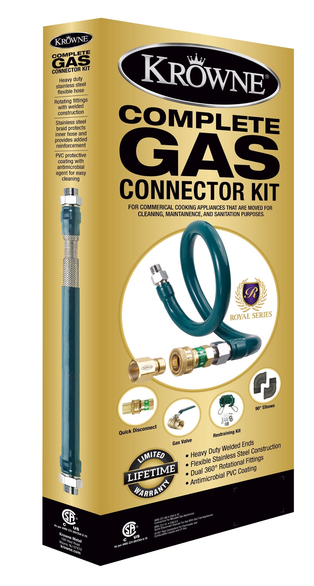 KROWNE 3/4" x 36" Gas Connector Complete Kit